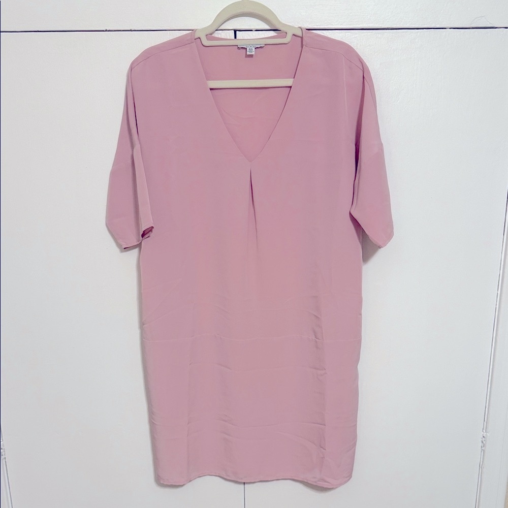 H Halston Soft Pink V-Neck Shift Dress M
